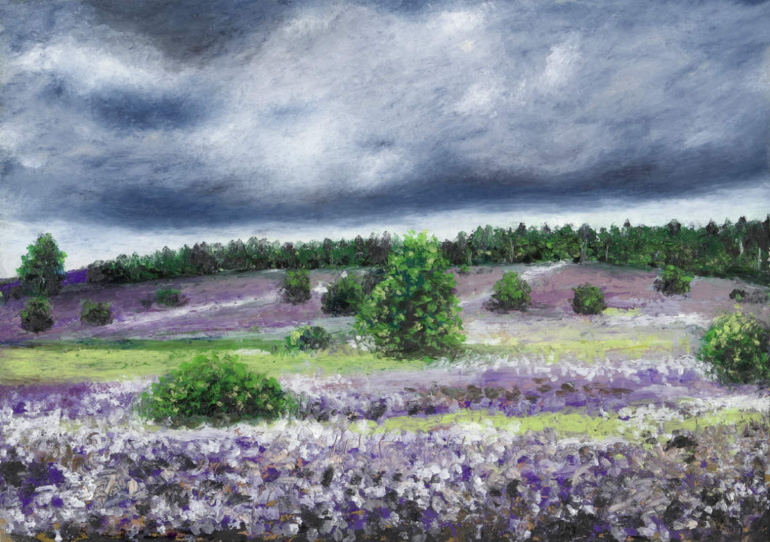 Oil pastel "Lüneburger Heide / 02" by Arup J. Paul