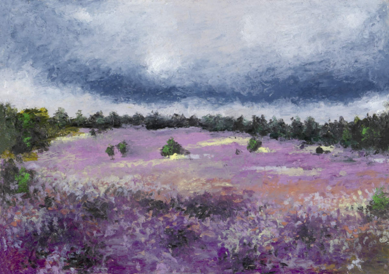 Oil pastel "Lüneburger Heide / 07" by Arup J. Paul