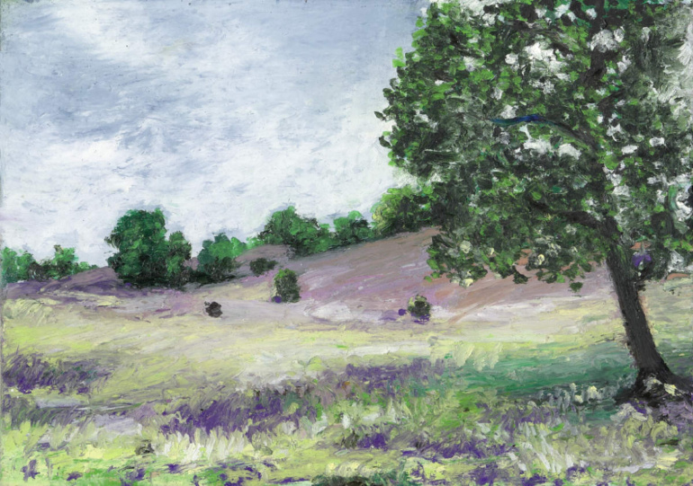 Oil pastel "Lüneburger Heide / 05" by Arup J. Paul