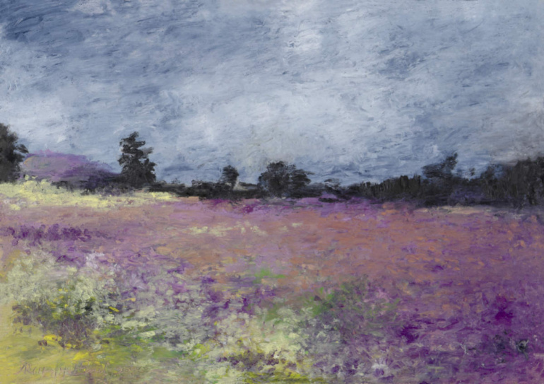 Oil pastel "Lüneburger Heide / 17" by Arup J. Paul