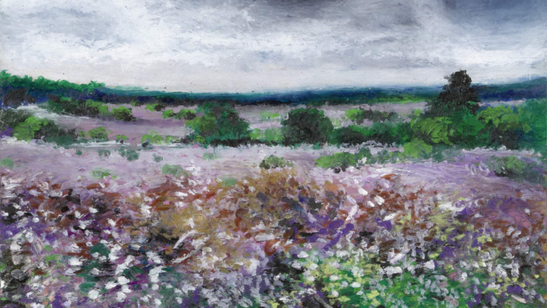 Oil pastel "Lüneburger Heide / 03" by Arup J. Paul