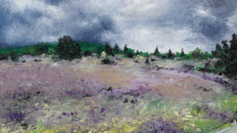 Oil pastel "Lüneburger Heide / 19" by Arup J. Paul