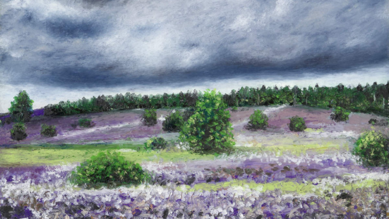 Oil pastel "Lüneburger Heide / 02" by Arup J. Paul