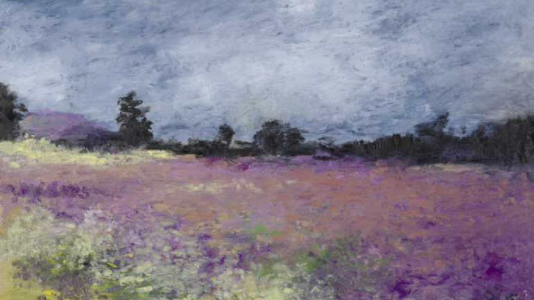 Oil pastel "Lüneburger Heide / 17" by Arup J. Paul