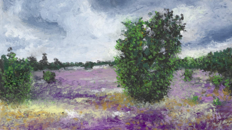 Oil pastel "Lüneburger Heide / 18" by Arup J. Paul