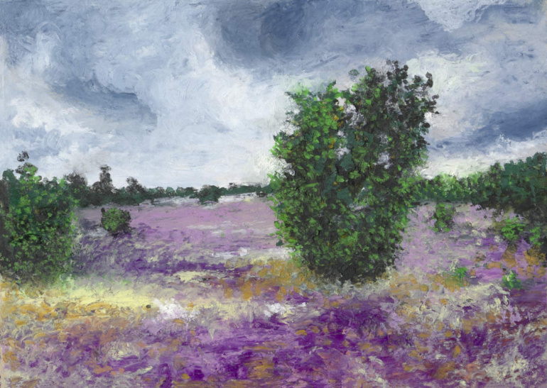 Oil pastel "Lüneburger Heide / 18" by Arup J. Paul